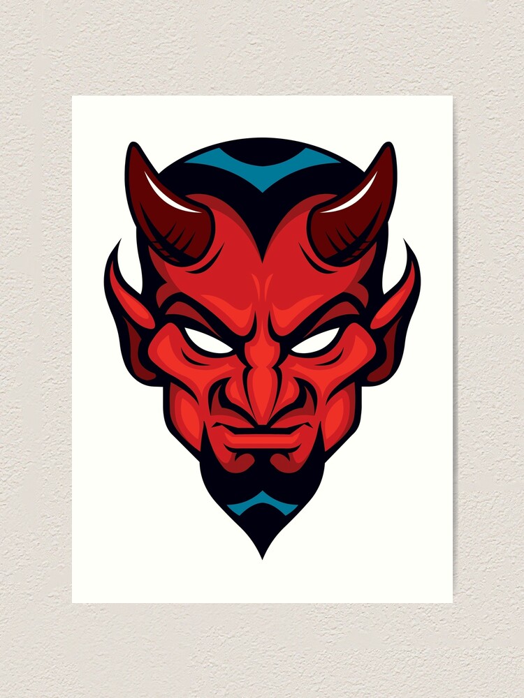 Red devil face Royalty Free Vector Image - VectorStock