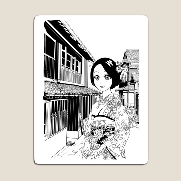 Kimono girl (manga style drawing) Magnet