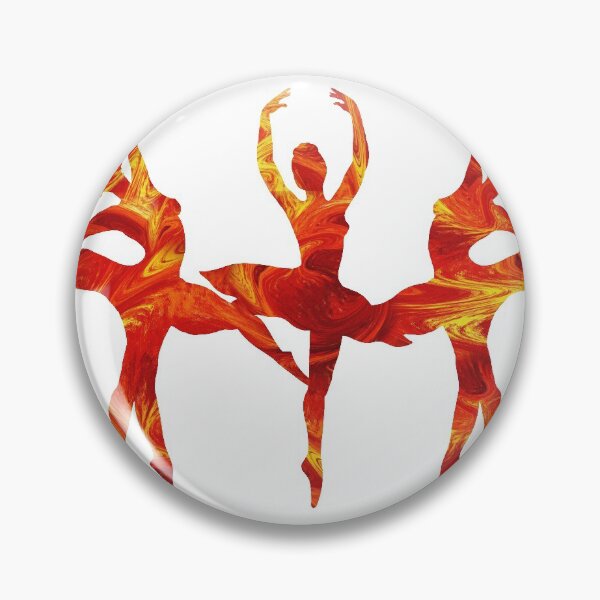 Item preview, Red Orange Bright Flame Ballerinas Group Watercolor Silhouette Dance designed and sold by Irina Sztukowski.