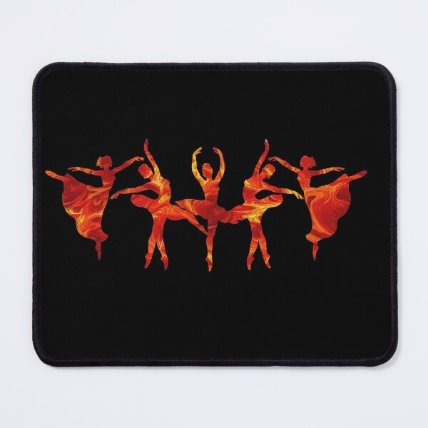 Item preview, Red Orange Bright Flame Ballerinas Group Watercolor Silhouette Dance designed and sold by Irina Sztukowski.