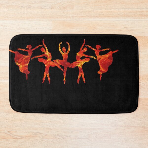 Item preview, Red Orange Bright Flame Ballerinas Group Watercolor Silhouette Dance designed and sold by Irina Sztukowski.