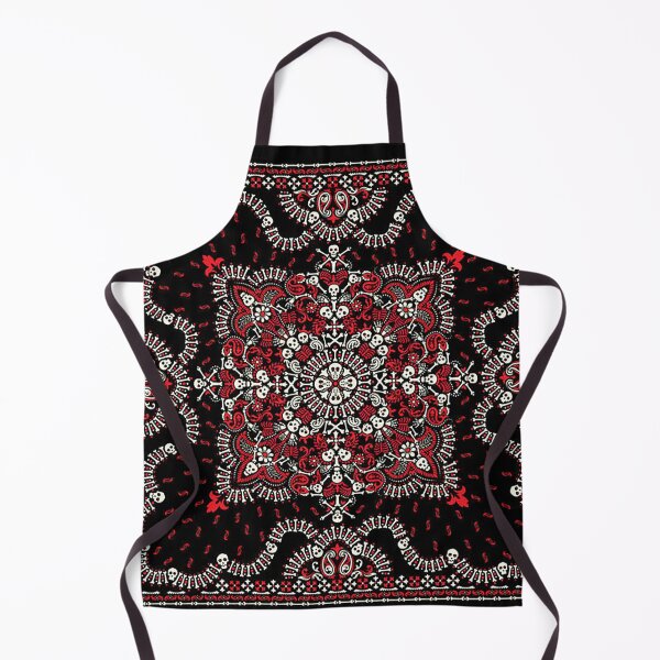 Item preview, Skull Bandana, skull, bones, skeleton, black red bandana, bandana,red and black bandana,henna pattern,middle eastern pattern,persian rug,etherial,spriritual,meditation,aromatherapy,red paisley designed and sold by Nostrathomas66.