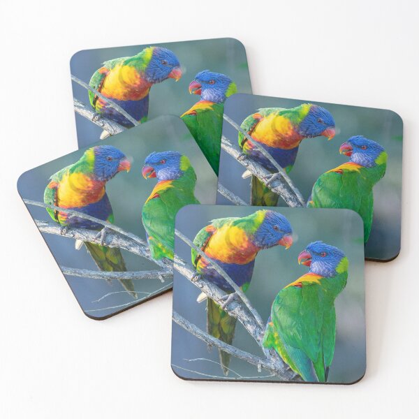 Item preview, Rainbow lorikeets in conversation designed and sold by RAFImages.