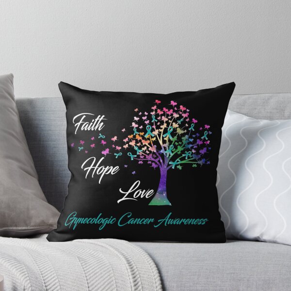 Item preview, Ribbon Tree Faith Hope Love Concienciación sobre el cáncer ginecológico designed and sold by Tadmab.