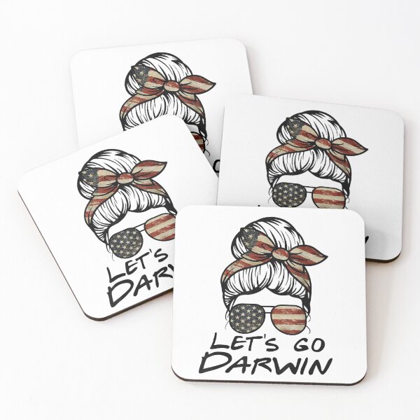 Item preview, Lets Go Darwin Let’s Go Darwin Messy Bun America Flag T-Shirt designed and sold by DankerKerstin.
