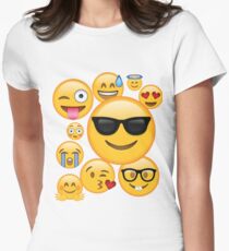 Emoji Pack ComboT-shirt Emoticon Smily Face Tshirt Women's Fitted T-Shirt