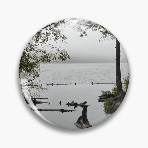 Item preview, A foggy morning lake at Algonquin Park designed and sold by ClarissaFlora.