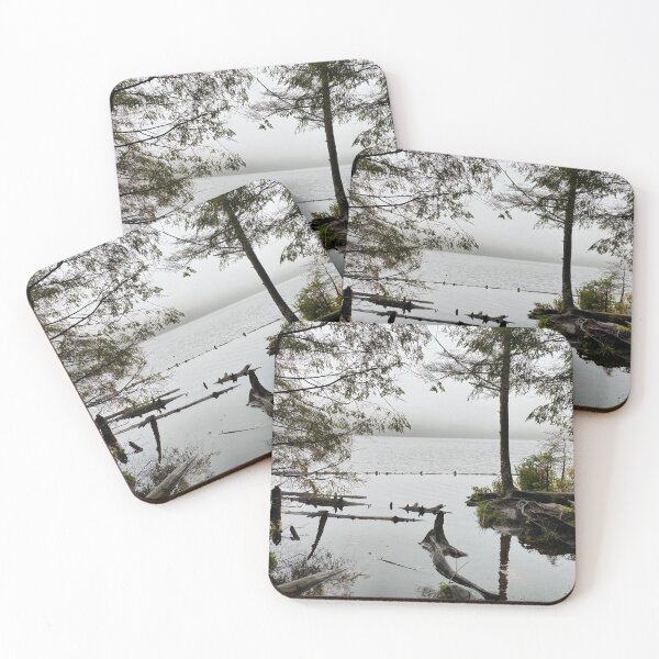 Item preview, A foggy morning lake at Algonquin Park designed and sold by ClarissaFlora.