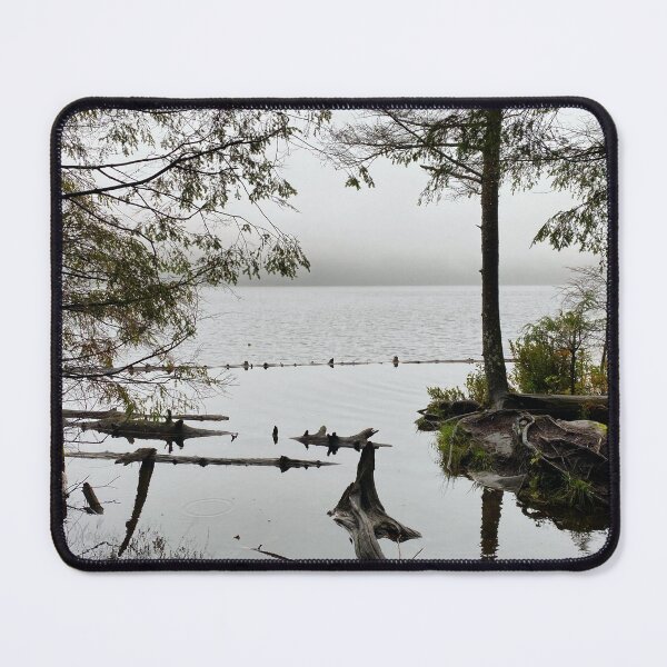 Item preview, A foggy morning lake at Algonquin Park designed and sold by ClarissaFlora.