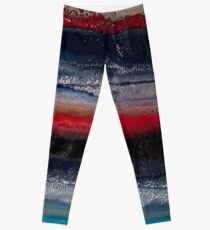 Alien Terrain (Fluid art on canvas) Leggings