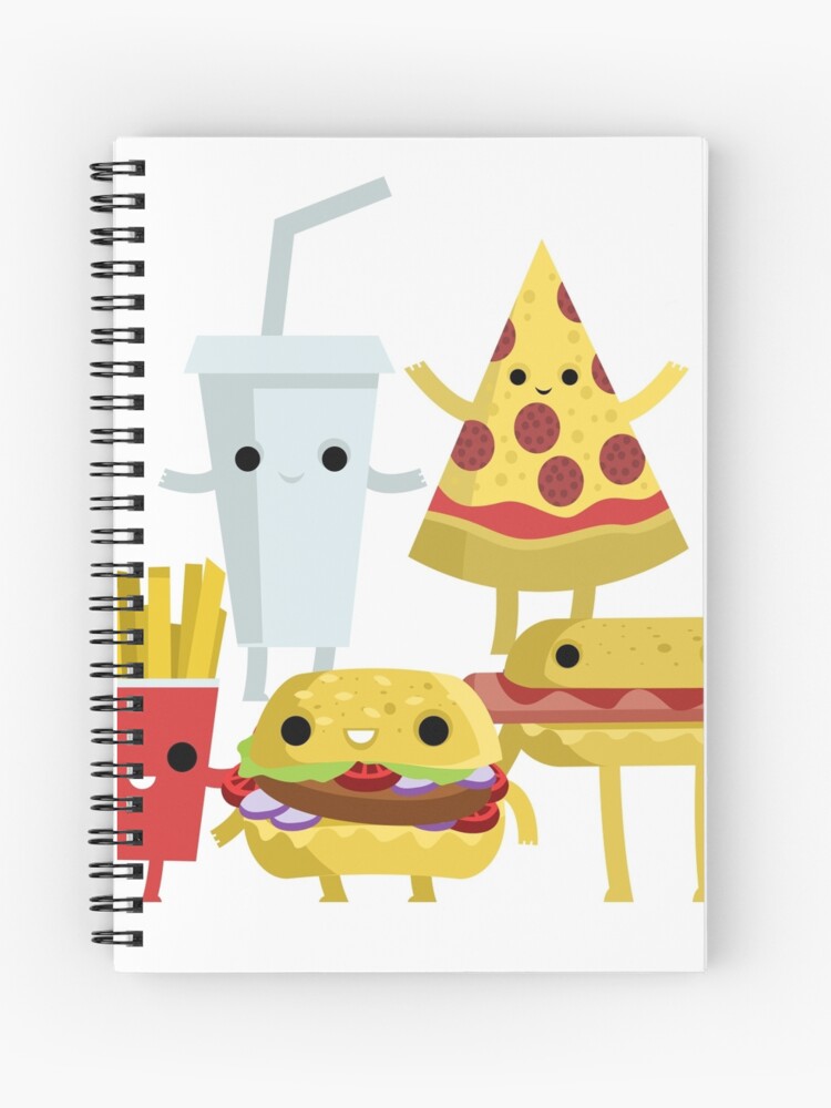 Cuaderno de espiral «kawaii lindos dibujos animados de comida rápida» de  matintheworld | Redbubble