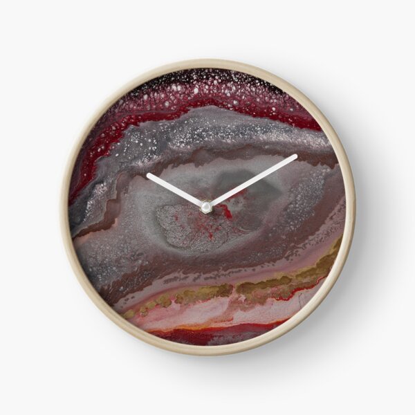 Epoch (fluid art on canvas) Clock