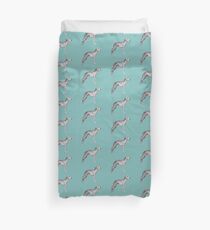 Whippet auf blau Bettbezug