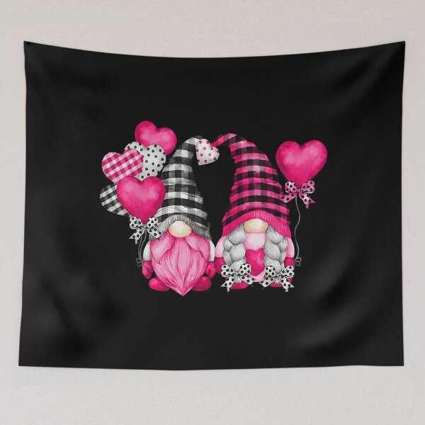 Item preview, Valentines Day Gnome - Pink Buffalo Plaid And Heart Balloons designed and sold by RobertJason.