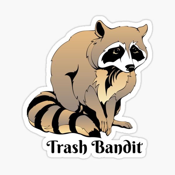 Stickie Bandit Trash Panda Grey Sticker