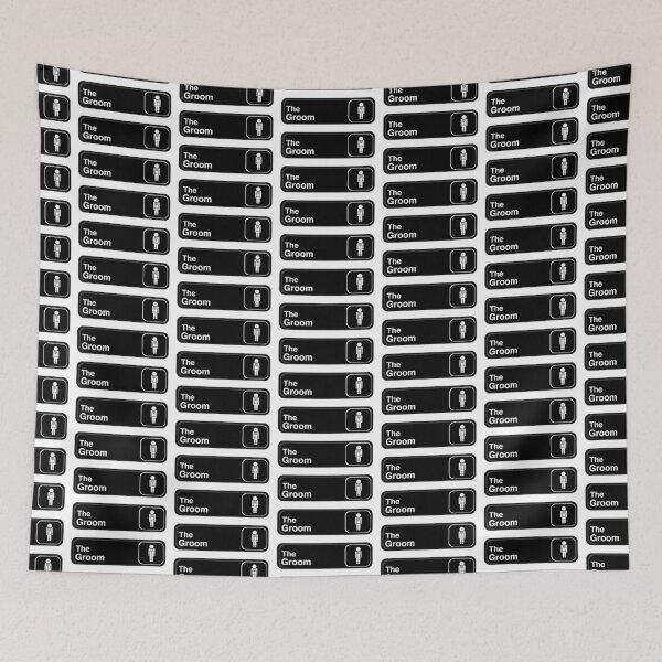 Item preview, The Groom black door sign with one groom. designed and sold by LawsonFabrics.