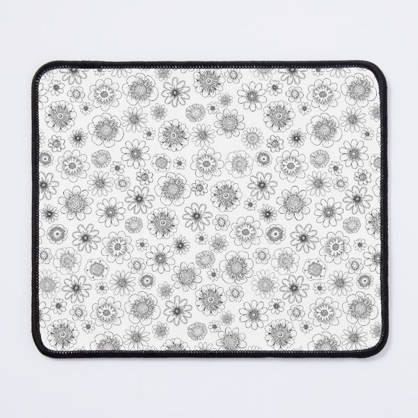 Item preview, Seamless monochrome pattern with hand drawn flowers designed and sold by DarianaArt.