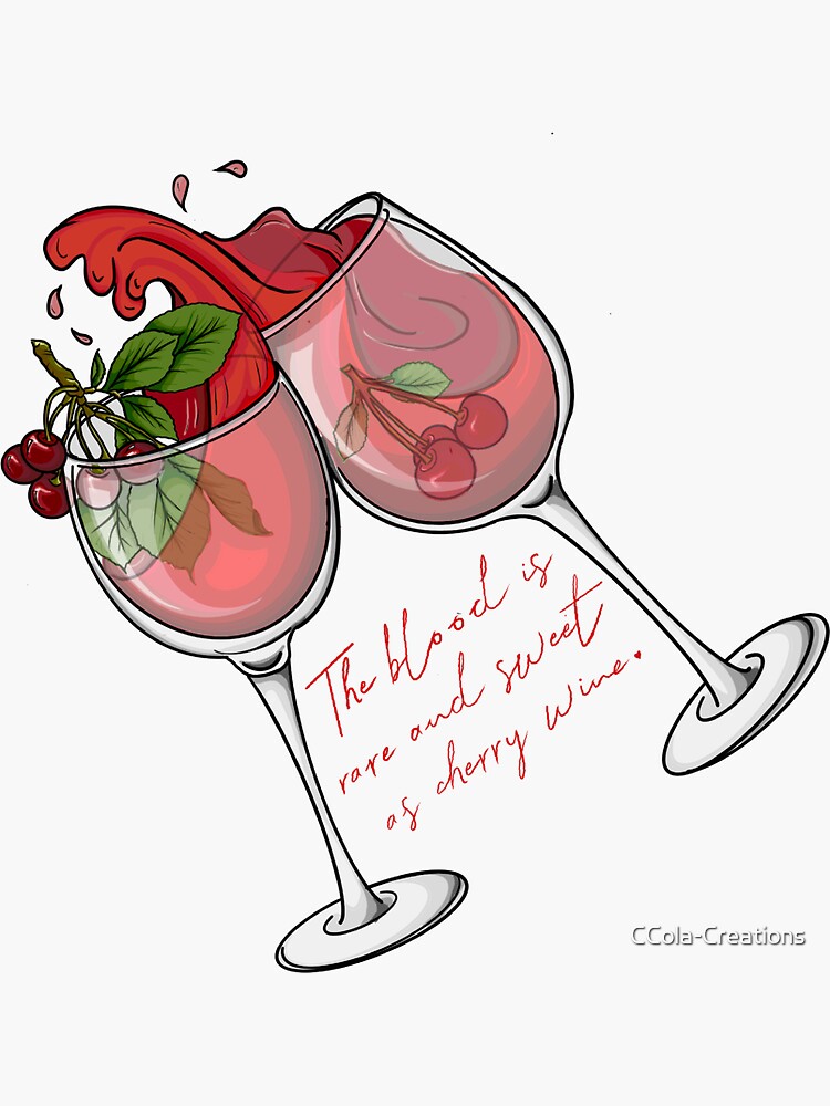 "Cherry Wine Hozier" Sticker by CColaCreations Redbubble