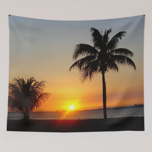 Item preview, Palm Tree On The Beach - Tropical Palm Tree Sunset designed and sold by Delandor.