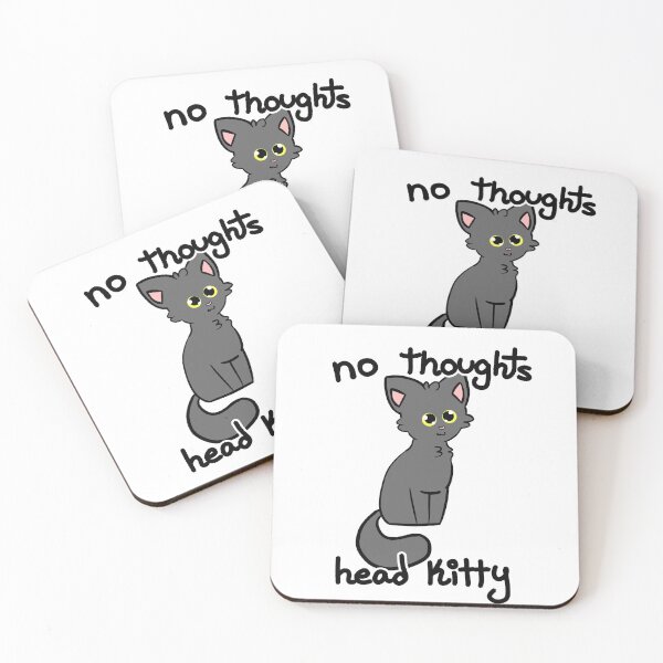 Item preview, no thoughts head kitty (grey version) designed and sold by mossmeow.