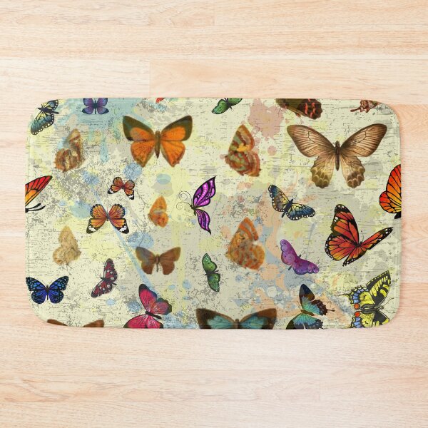 Item preview, Blue Yellow Orange Vintage Butterfly Motif designed and sold by whitedove457.