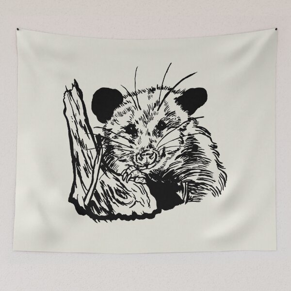 Item preview, Peering Possum in Black designed and sold by yodelbat.