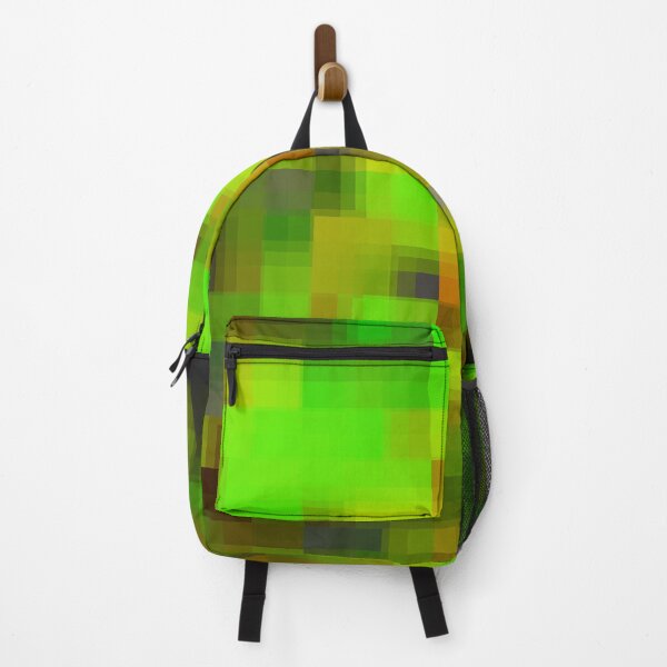 Item preview, graphic design geometric pixel square pattern abstract in green brown designed and sold by Mrvell.