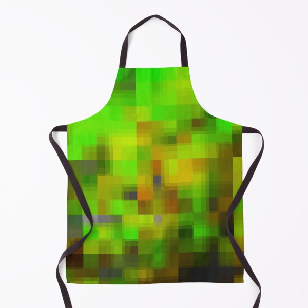 Item preview, graphic design geometric pixel square pattern abstract in green brown designed and sold by Mrvell.