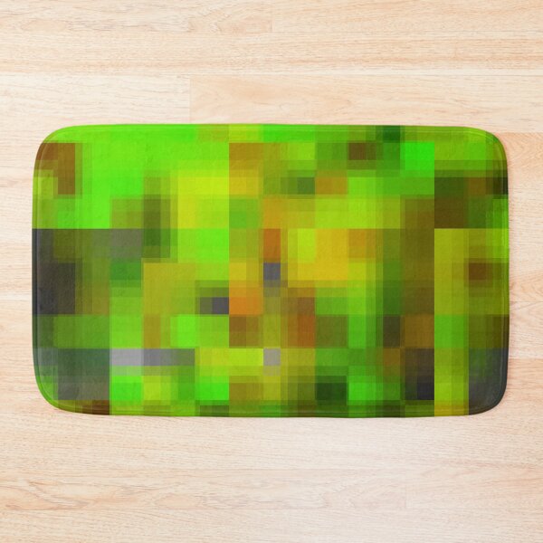 Item preview, graphic design geometric pixel square pattern abstract in green brown designed and sold by Mrvell.