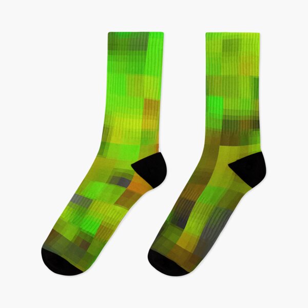 Item preview, graphic design geometric pixel square pattern abstract in green brown designed and sold by Mrvell.