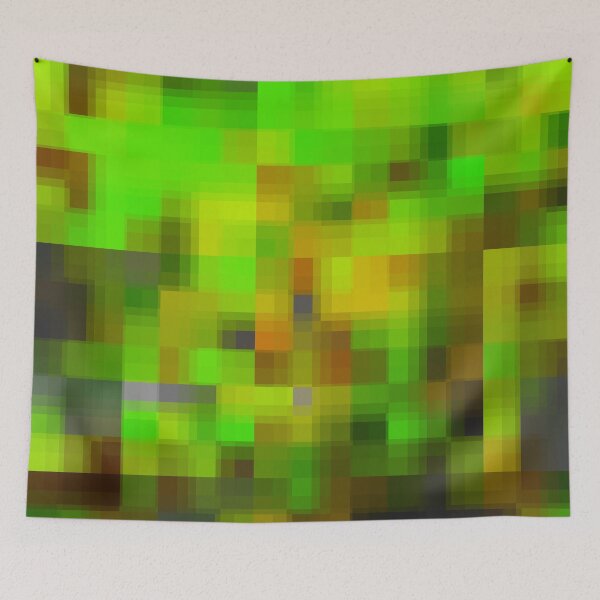 Item preview, graphic design geometric pixel square pattern abstract in green brown designed and sold by Mrvell.