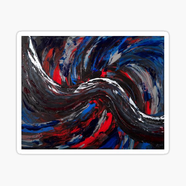 Swirling Thoughts (acrylic on canvas) Sticker