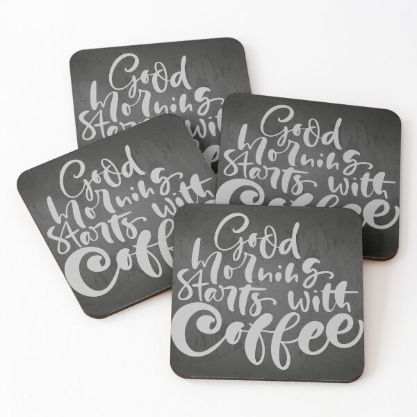 Item preview, Good morning starts with Coffee — ☕ Coffee blackboard lettering quote designed and sold by GreekTavern1979.