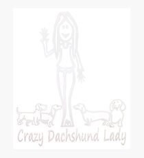 Crazy Dahschund Lady Photographic Print