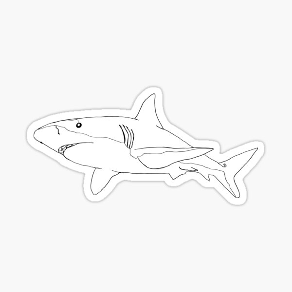 Item preview, One Line Shark designed and sold by SaraGoldArt.