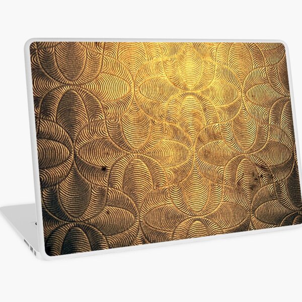 Iron Gold Laptop Skins Redbubble - golden chains with abs and golden guns roblox