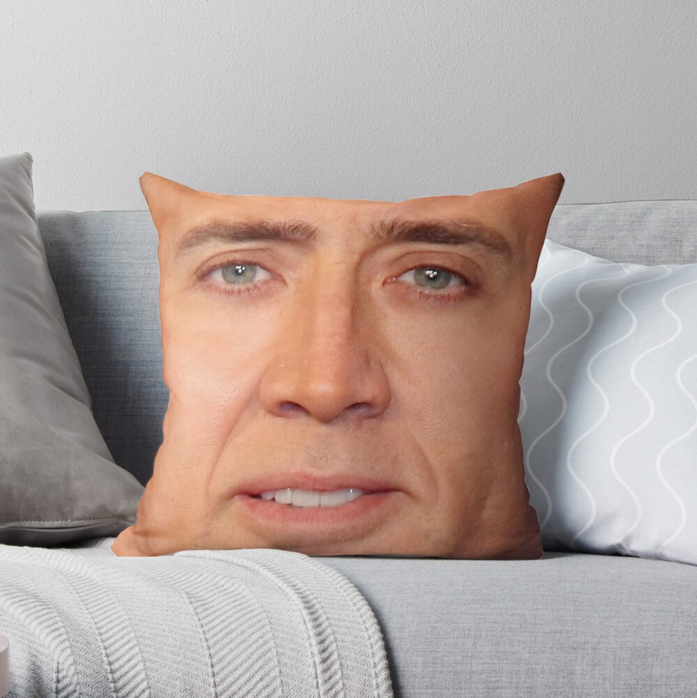 Nicolas Cage Face Throw Pillow V Throw Pillow