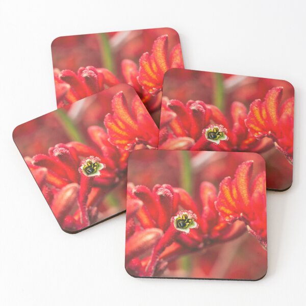 Item preview, Bee Pollinating Red Flowers designed and sold by ea-photos.