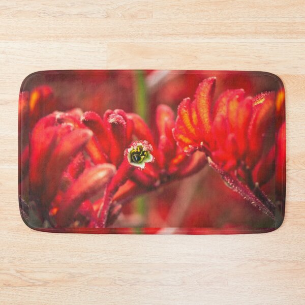 Item preview, Bee Pollinating Red Flowers designed and sold by ea-photos.