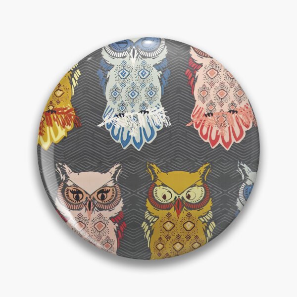 Item preview, Colorful Owls On Gray designed and sold by MobertsonArt.