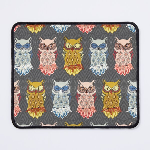 Item preview, Colorful Owls On Gray designed and sold by MobertsonArt.