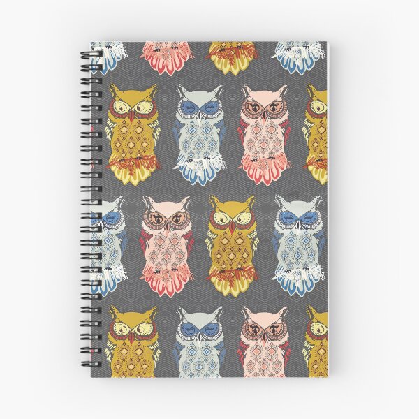 Item preview, Colorful Owls On Gray designed and sold by MobertsonArt.