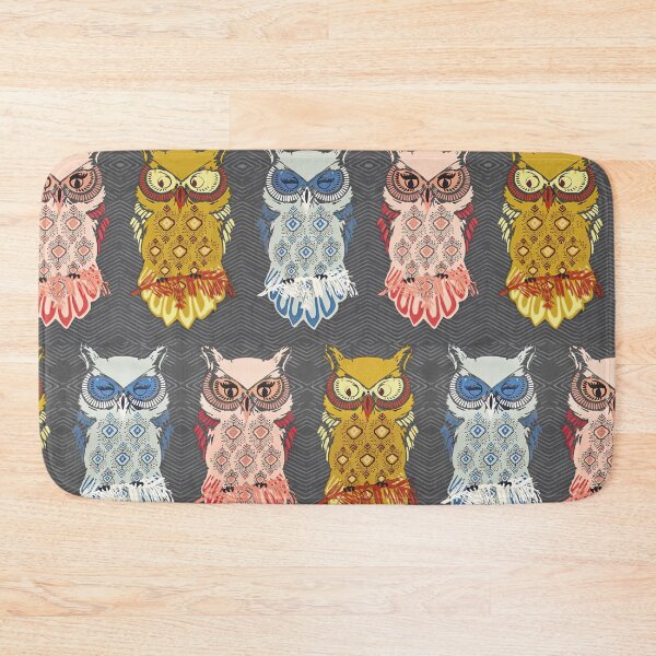 Item preview, Colorful Owls On Gray designed and sold by MobertsonArt.