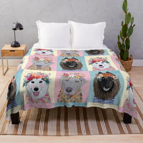 Item preview, Dogs Floral Drawing designed and sold by MobertsonArt.