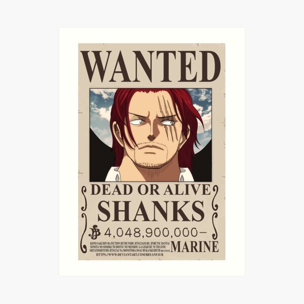 Wanted Shanks Le Roux in One Piece Poster by ArtSpiritGood