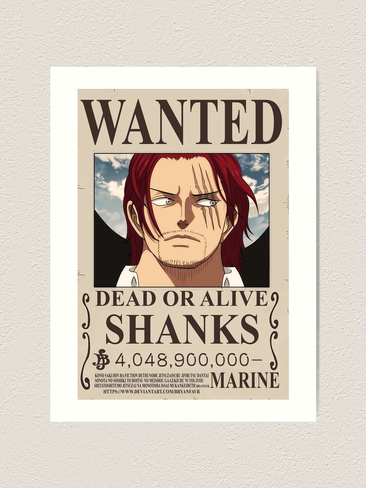 Wanted Shanks Le Roux in One Piece Poster by ArtSpiritGood