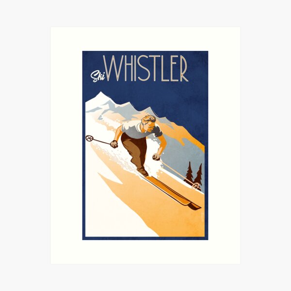 Item preview, Retro vintage ski Whistler poster designed and sold by SFDesignstudio.