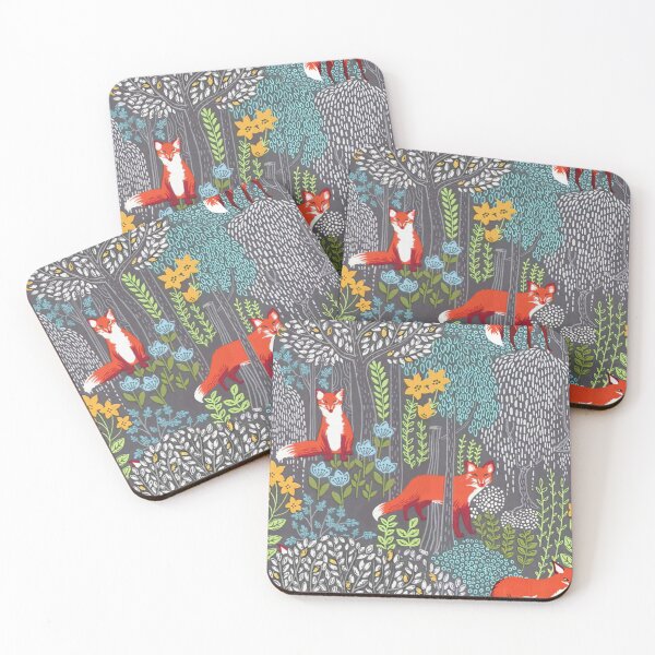 Item preview, Foxes Forest On Gray designed and sold by Mnightsa.