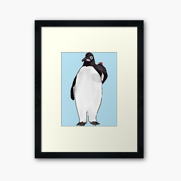 Drinking Penguin - Billy Madison - Sorry to Interrupt Sticker Framed Art Print