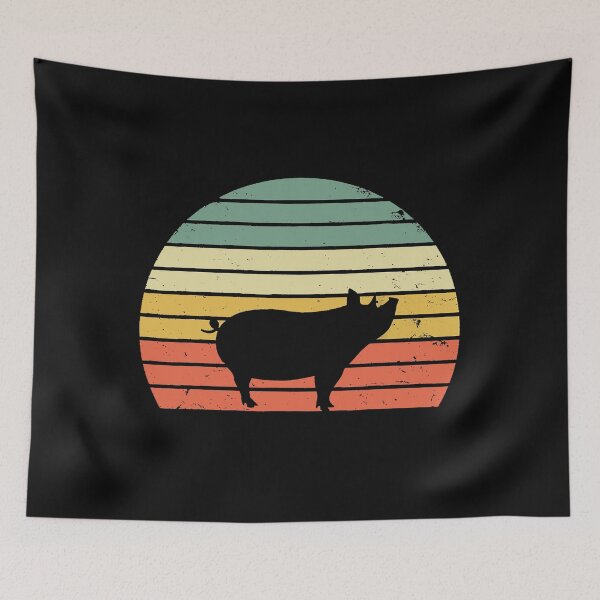 Item preview, Vintage Pig Retro Sunset- Pig Lover designed and sold by danieljames11.